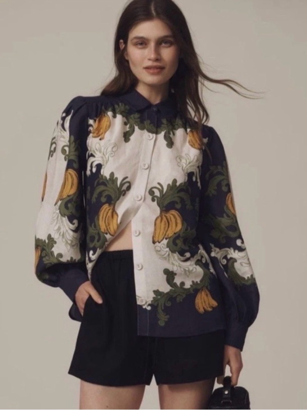 Farm Rio Button-Down Linen blouse